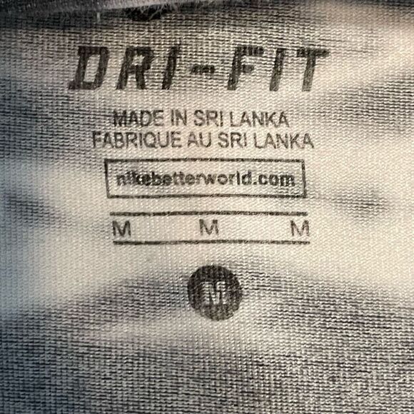 Nike Dri-FIT Crew Training Sweatshirt Black White Fleece Tie Dye Print Long Slee - Picture 5 of 8